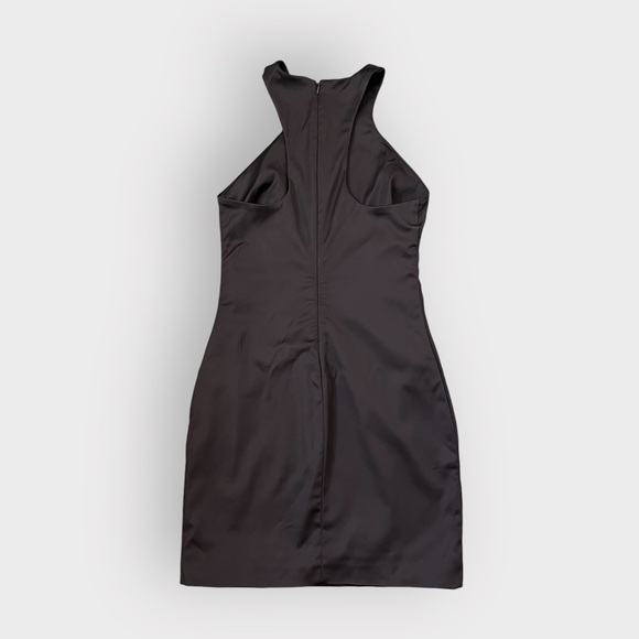Ten by Babaton Raceback Halter Neckline Mini Brown Satin Dress Size 0 - Picture 3 of 5